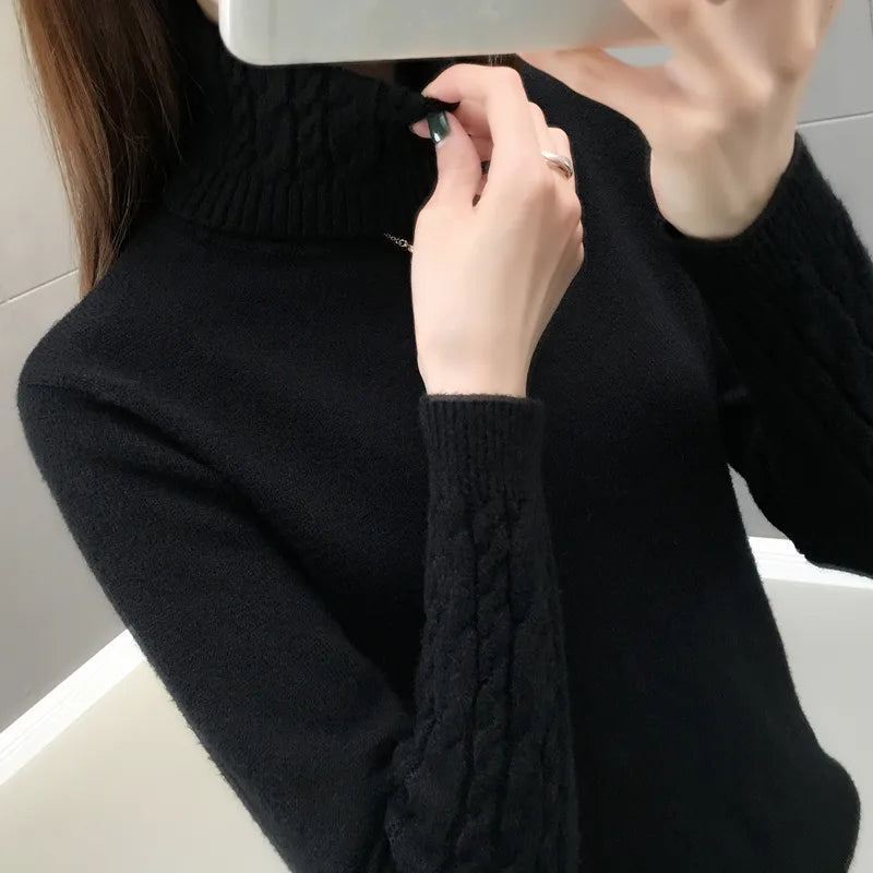 Women Pullovers Autumn Winter  Long Sleeves Thick Warm Sweater