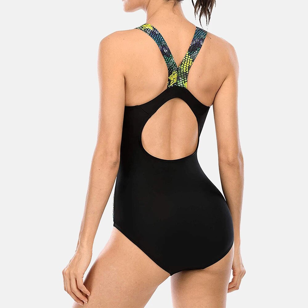 Attraco Women Boyleg One Piece Swimsuit