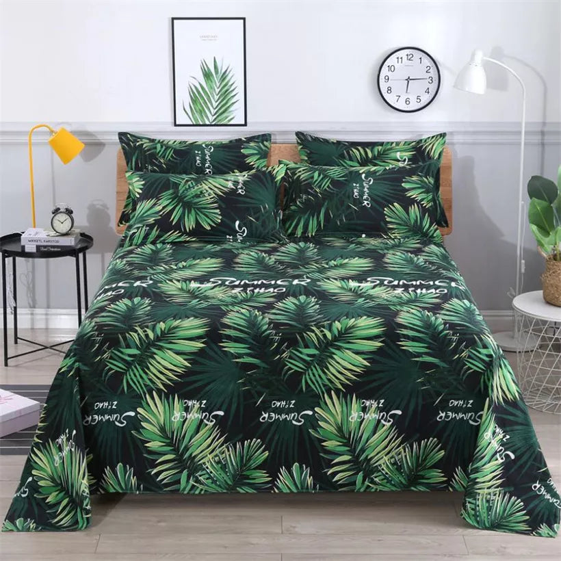 Nordic Leaf Pattern 3pcs Bedding Sheet