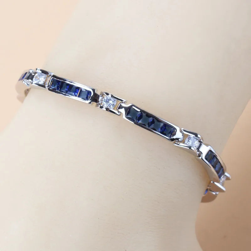 Charm Bracelet Bangle With Natural Stone