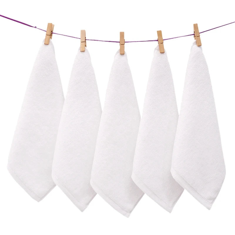 White Cotton Towel Set (7 or 14-Pieces) - 30x30cm