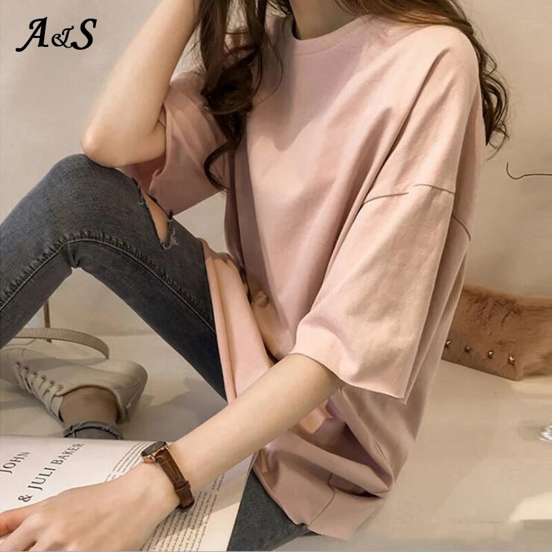 Oversized Women T-shirt Casual O-neck