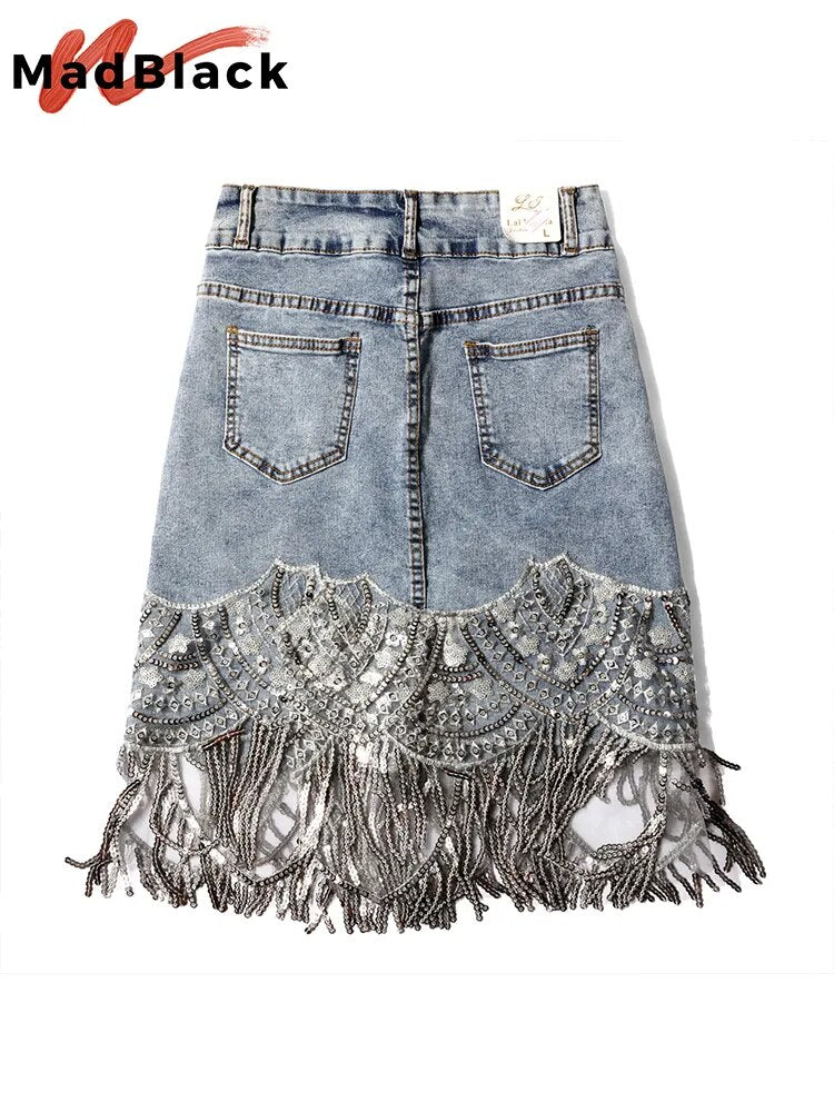 Women Denim Mini Skirts High Waist Hip Jeans