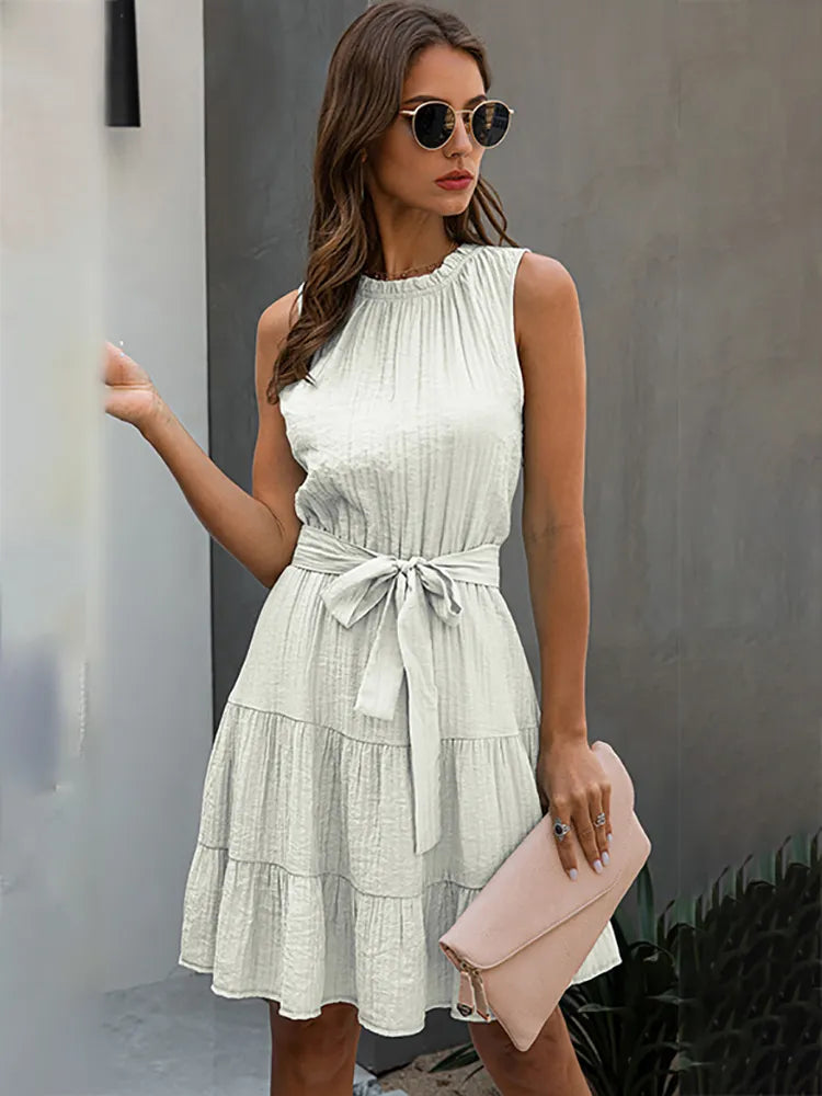 Elegant Women Short Bow Dress