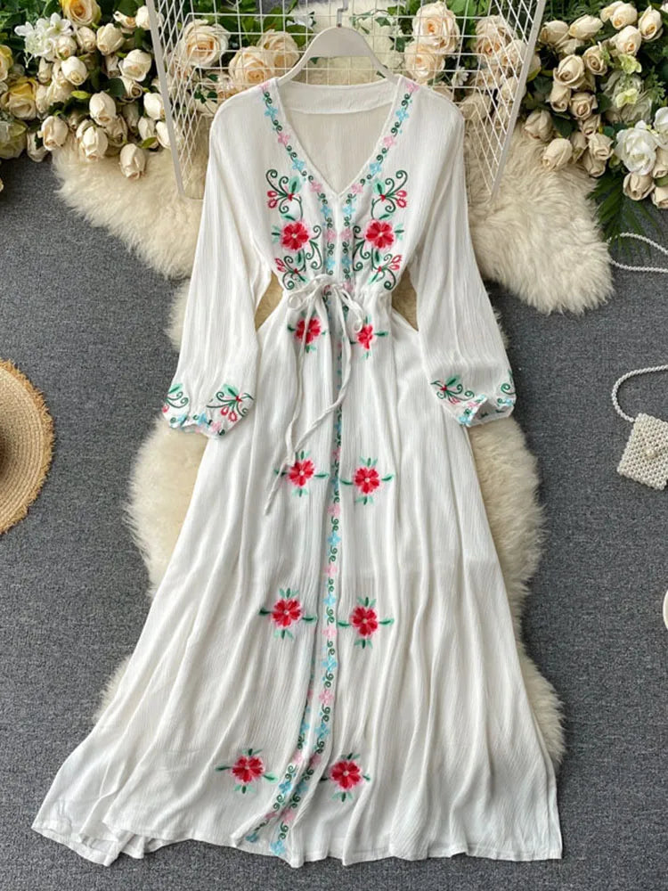 Women's Dress Travel Photography Holiday Long Dress New Retro Ethnic Style