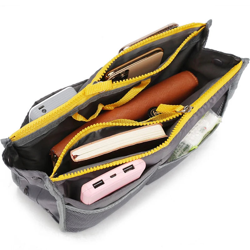 Women Travel Double Zipper Makeup Wash Organizer Handbag