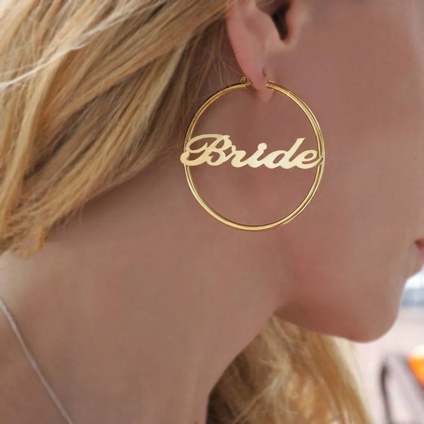 Customized Name Hoop Earrings For Women