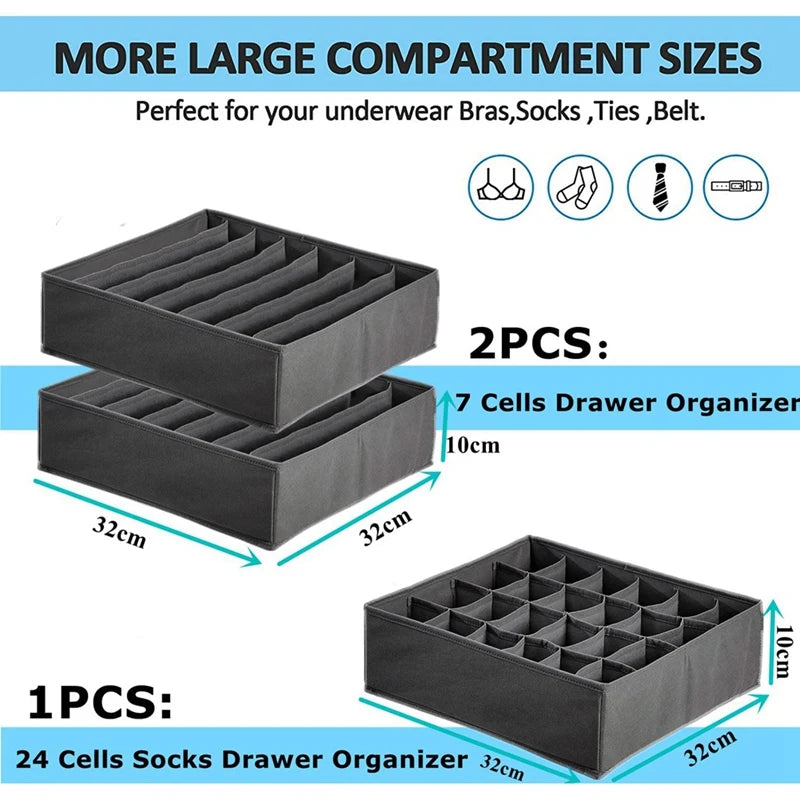 Foldable Drawer Organiser Box For Socks