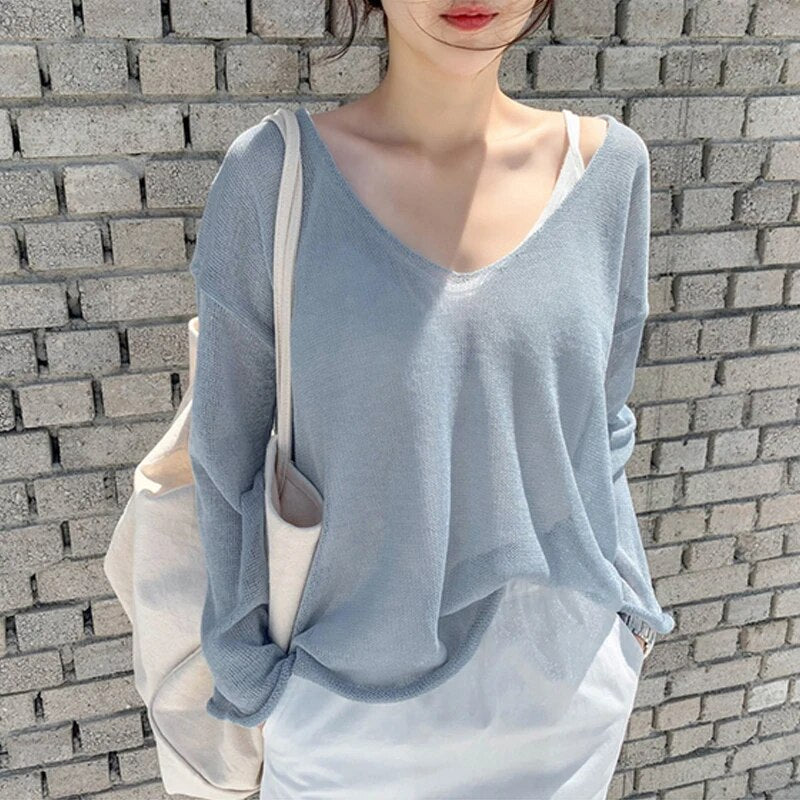 V-neck Pullover Summer Thin Top