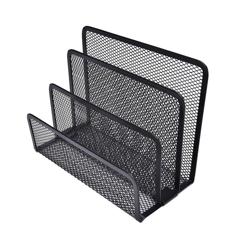 Black Metal Mesh Desk Organizer Set