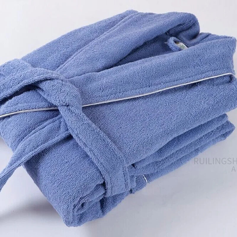 Men Women 100% Cotton Terry Bathrobe Towel