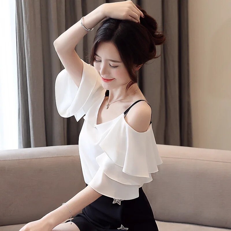 Short sleeve blouses tops For Women