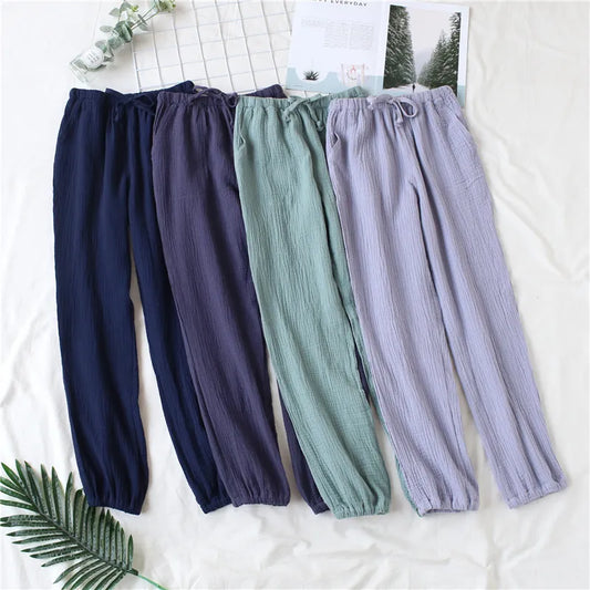 Home pants cotton washed comfortable pajamas