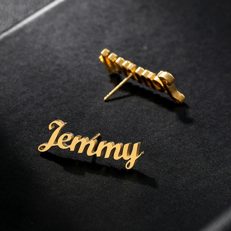 Custom Name Stud Earrings For Women