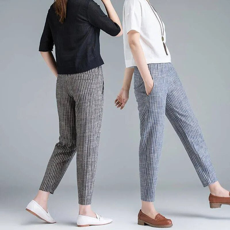 New Arrival Elegant High Waist Thin Casual Pants