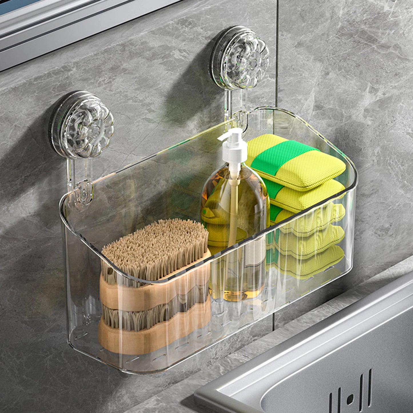 Punch-Free Hollow Storage Box With Suction Cup