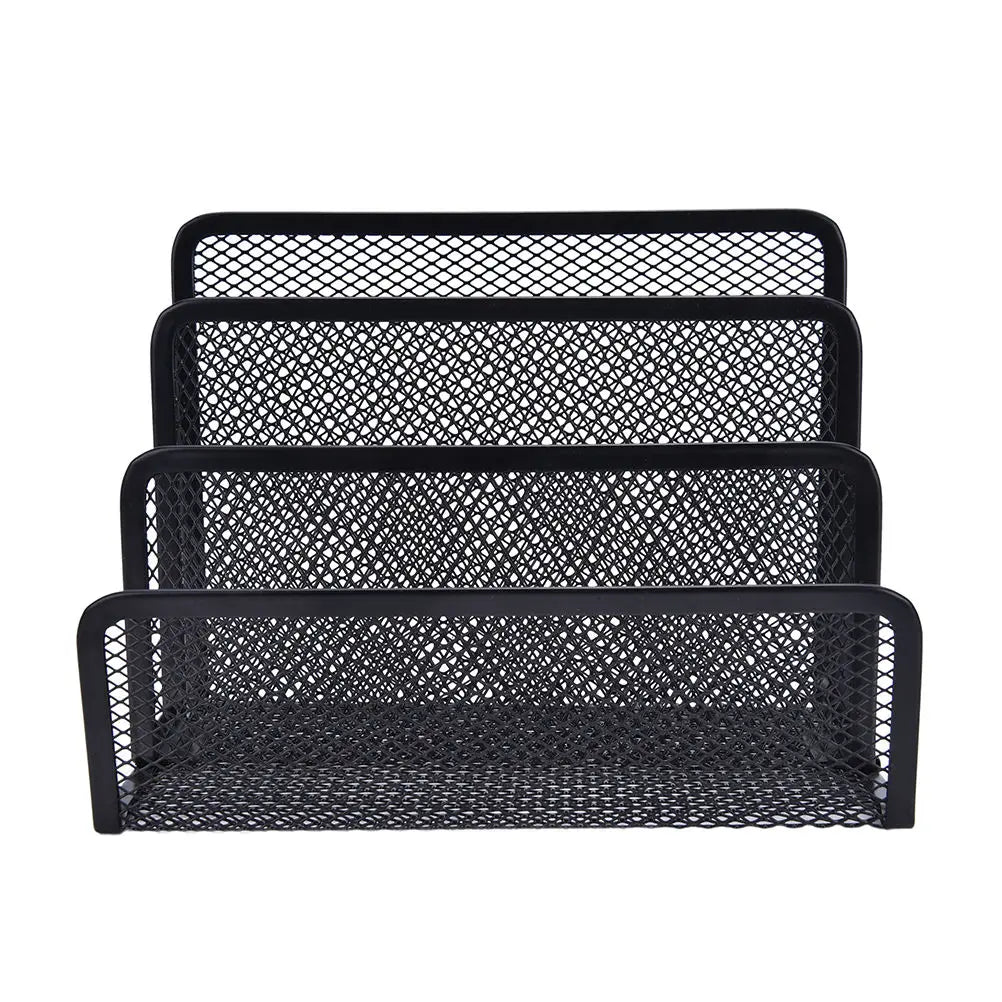 Black Metal Mesh Desk Organizer