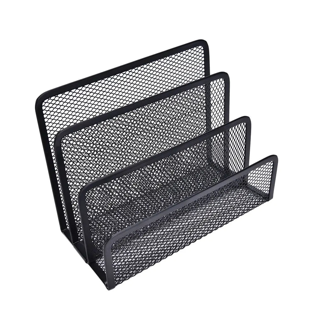 Black Metal Mesh Desk Organizer