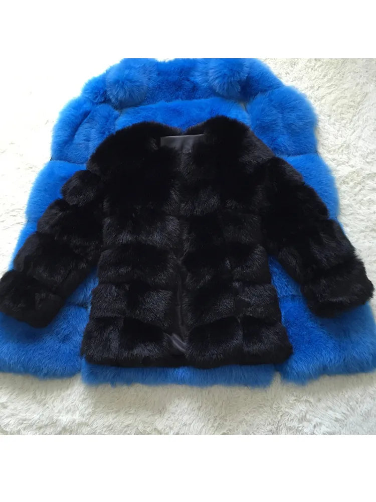 Winter Fashion Fluffy Faux Fur Jacket Coats for Women