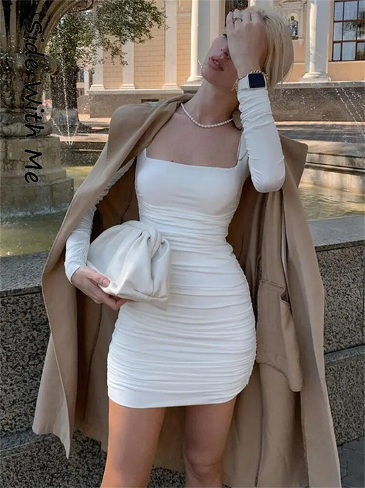 Summer Elegant Folds Robe Dress