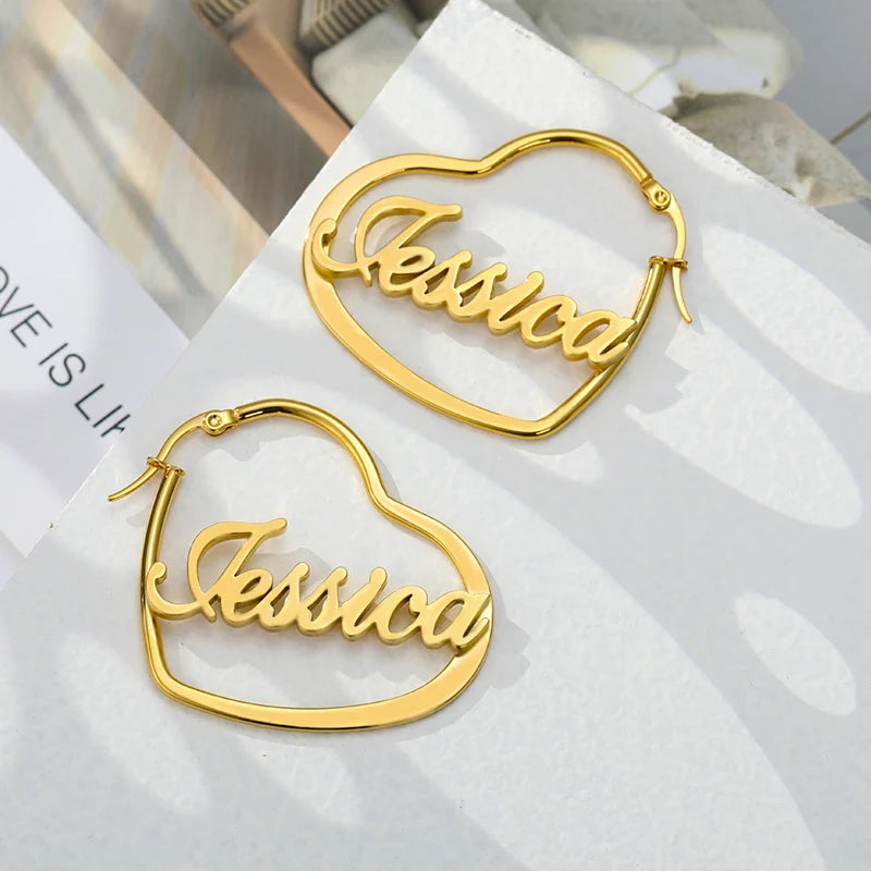 Customized Name Hoop Earrings For Women