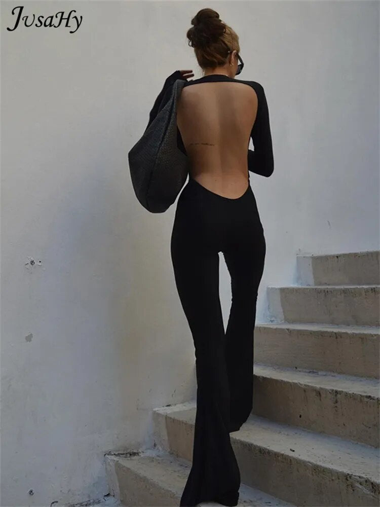 Summer Fashion Long Sleeves Solid Bodysuit