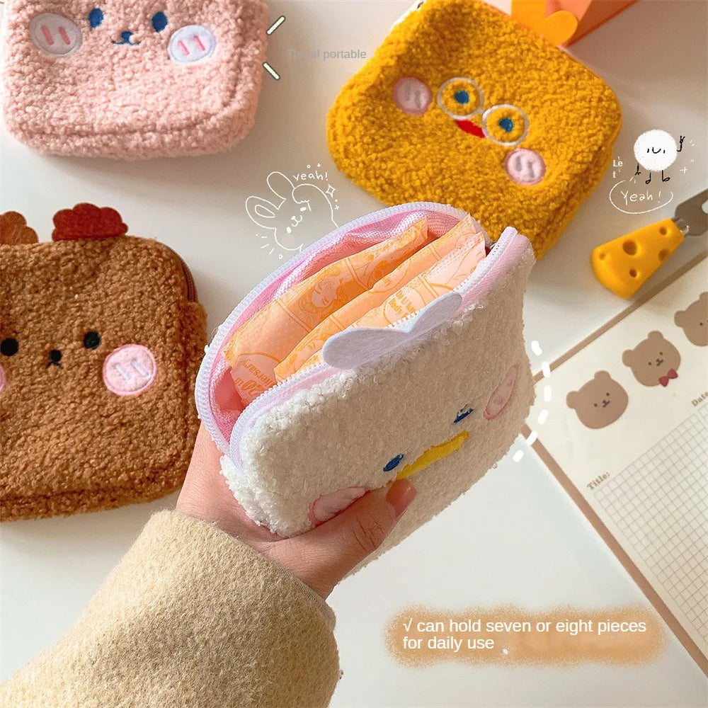 Travel Cute Plush Sanitary Napkin Storage Bag