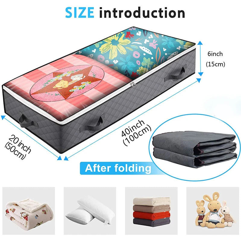 Under Bed Foldable Quilt Bag Wardrobe Clothes Organiser