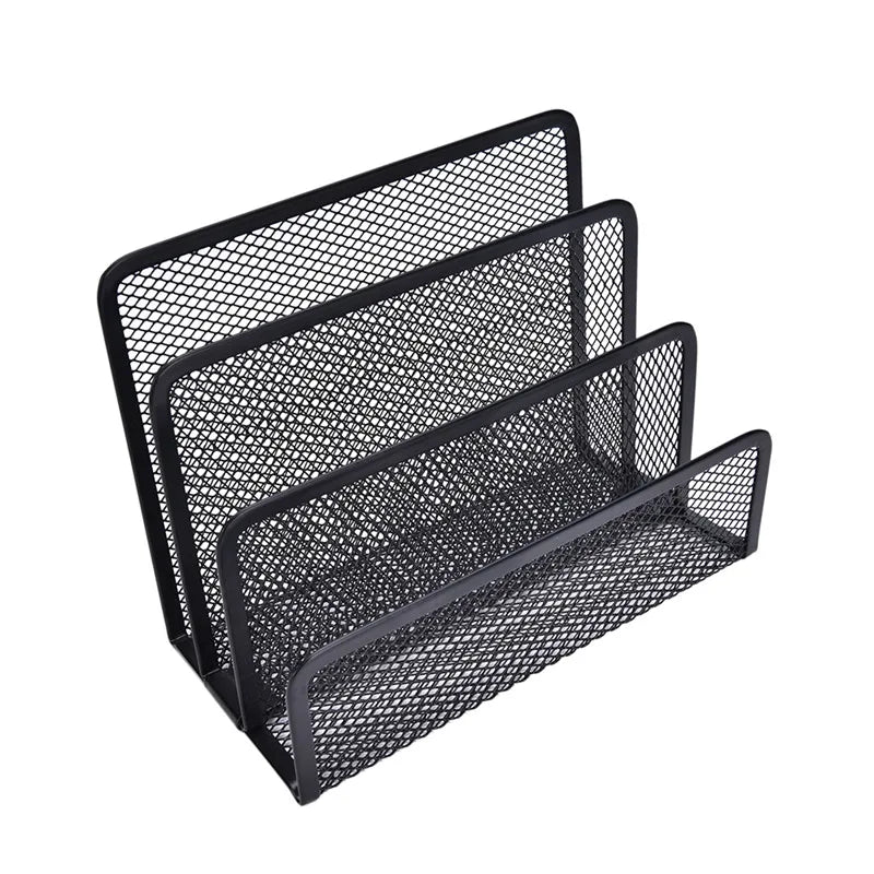 Black Metal Mesh Desk Organizer Set