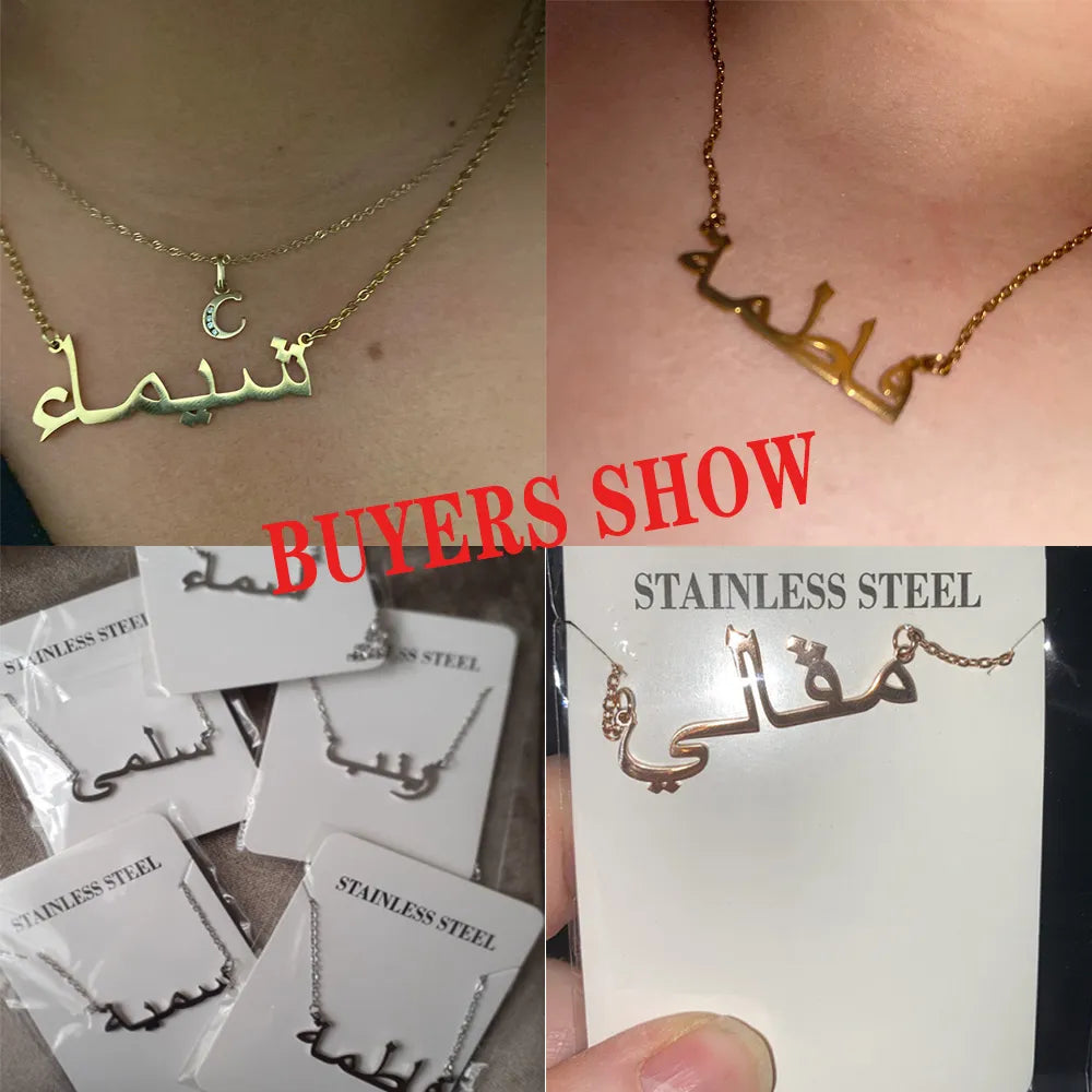 Personalised Arabic Name Necklace For Women