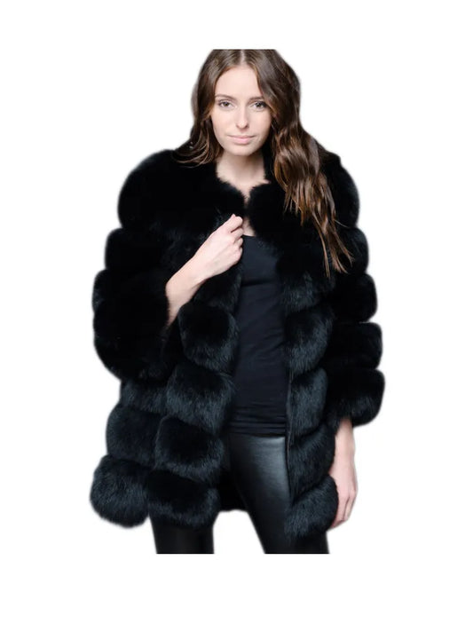 Winter Fashion Fluffy Faux Fur Jacket Coats for Women