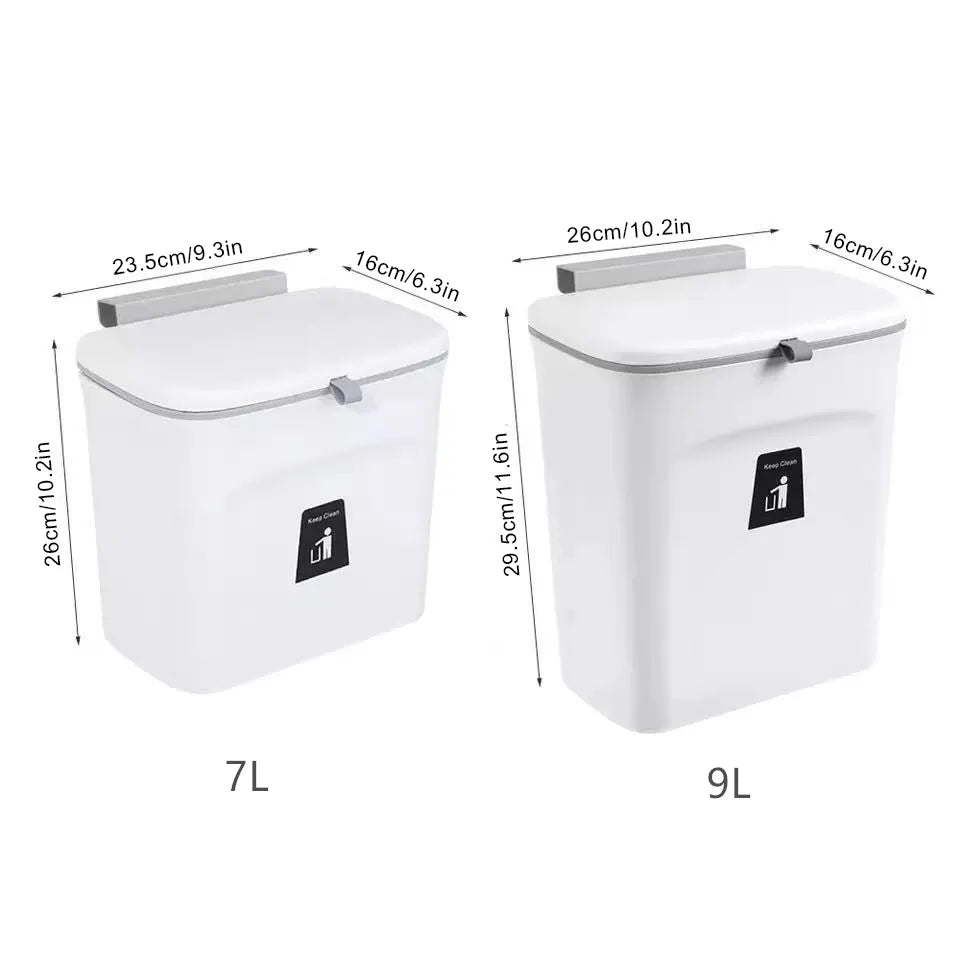 Kitchen Recycling Garbage basket Wall Mounted Trash Bin with lid