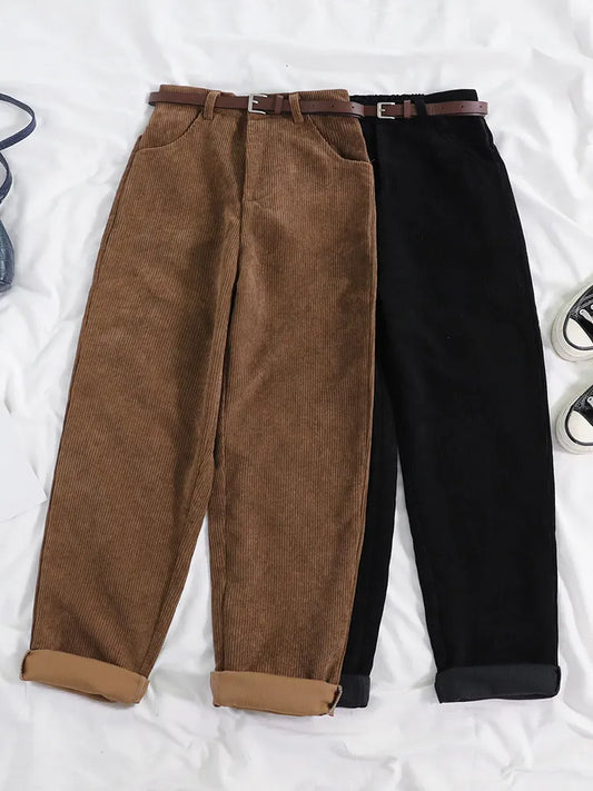 Women High Waist Autumn Vintage Korean Casual Wide Leg Pants