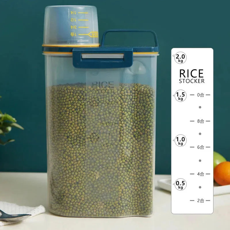 Grain Flour Rice Storage Box Transparent Organiser