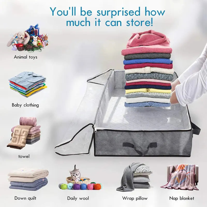 Under Bed Foldable Quilt Bag Wardrobe Clothes Organiser