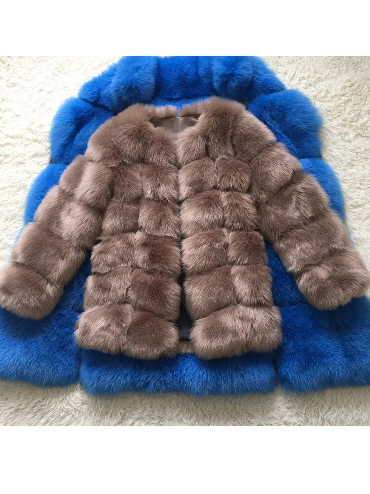 Winter Fashion Fluffy Faux Fur Jacket Coats for Women