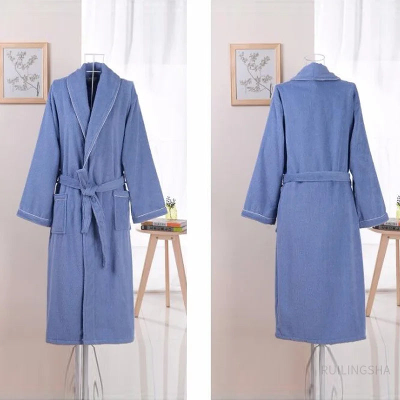 Men Women 100% Cotton Terry Bathrobe Towel