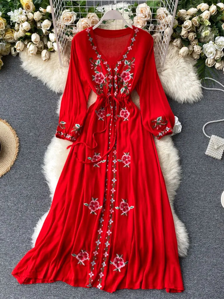 Women's Dress Travel Photography Holiday Long Dress New Retro Ethnic Style