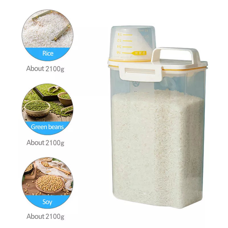 Grain Flour Rice Storage Box Transparent Organiser