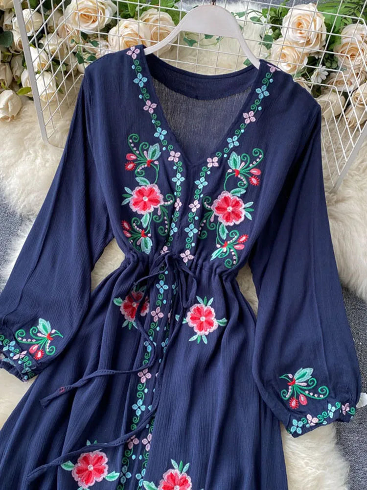 Women's Dress Travel Photography Holiday Long Dress New Retro Ethnic Style