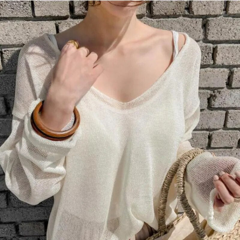 V-neck Pullover Summer Thin Top