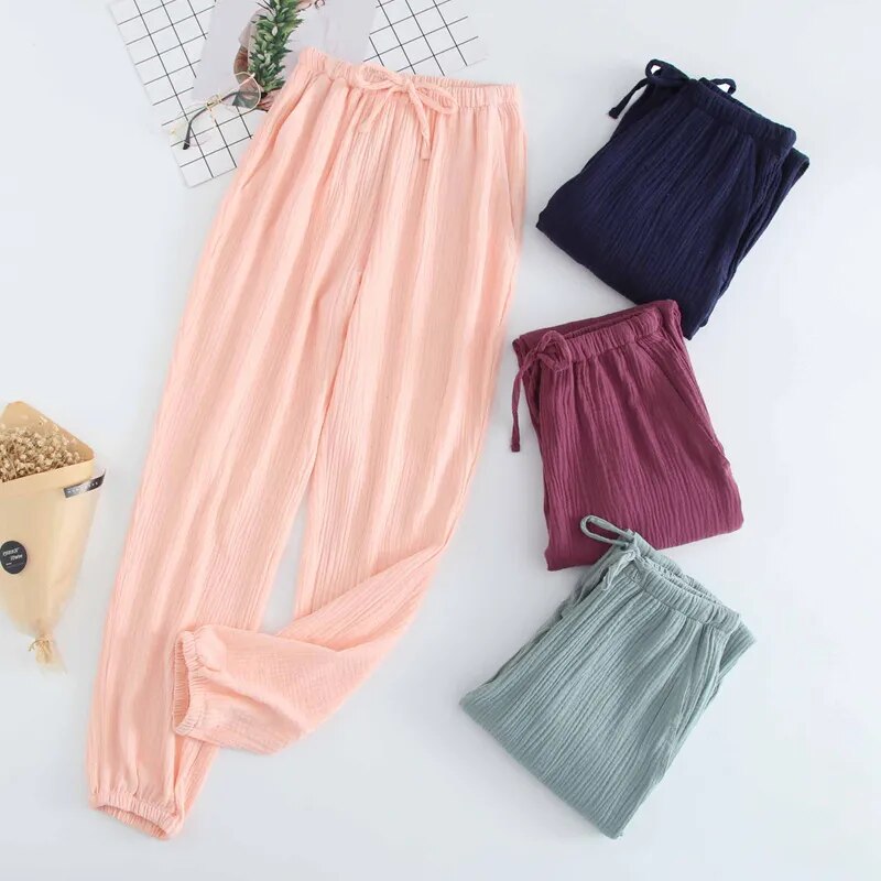 Home pants cotton washed comfortable pajamas