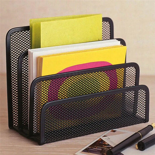 Black Metal Mesh Desk Organizer Set