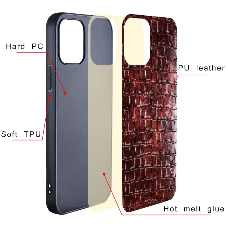 Luxury Crocodile Leather Case For phones