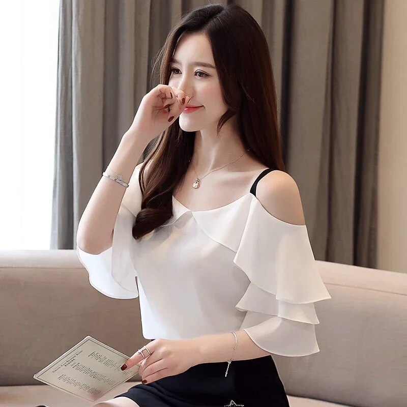 Short sleeve blouses tops For Women