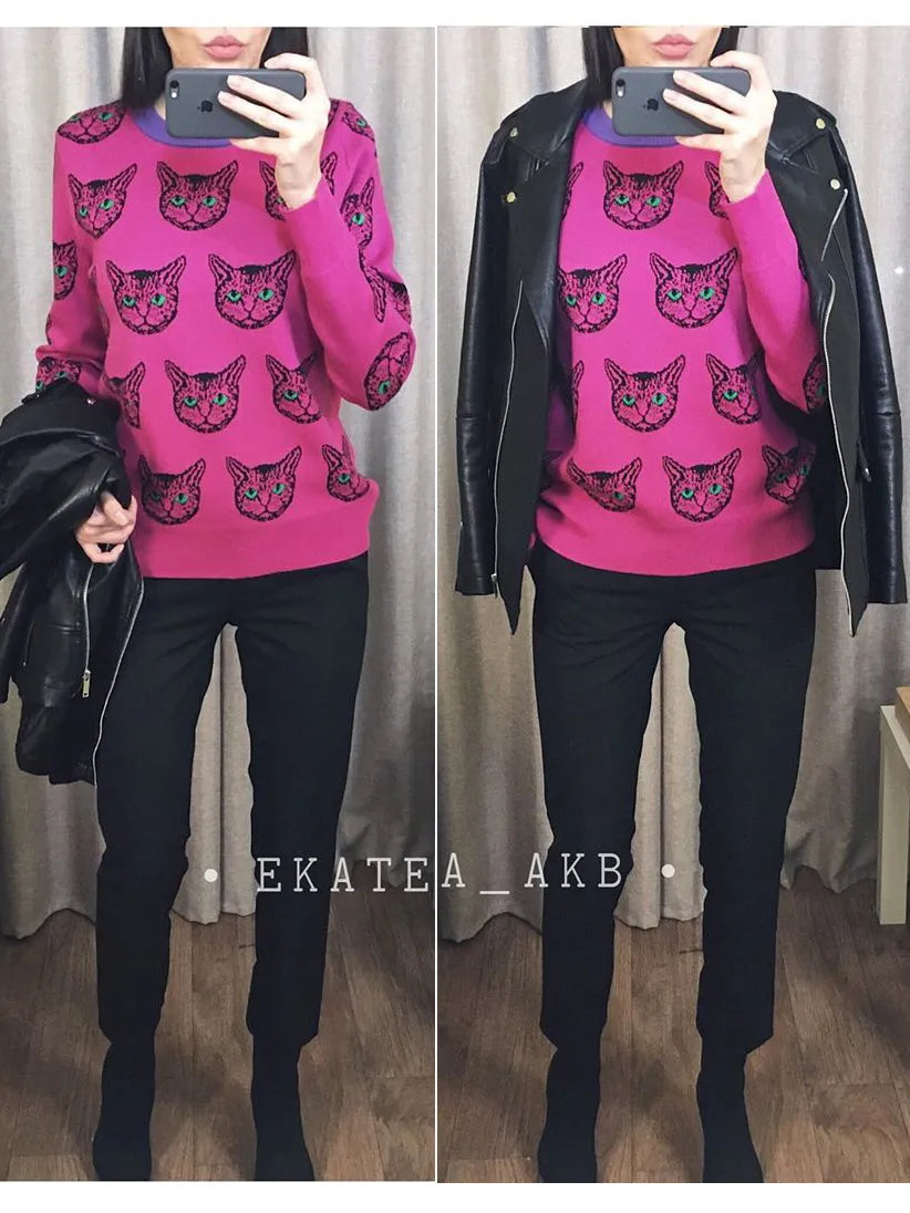 Women Autumn Winter Long Sleeve Harajuku Sweet Jumper C-054