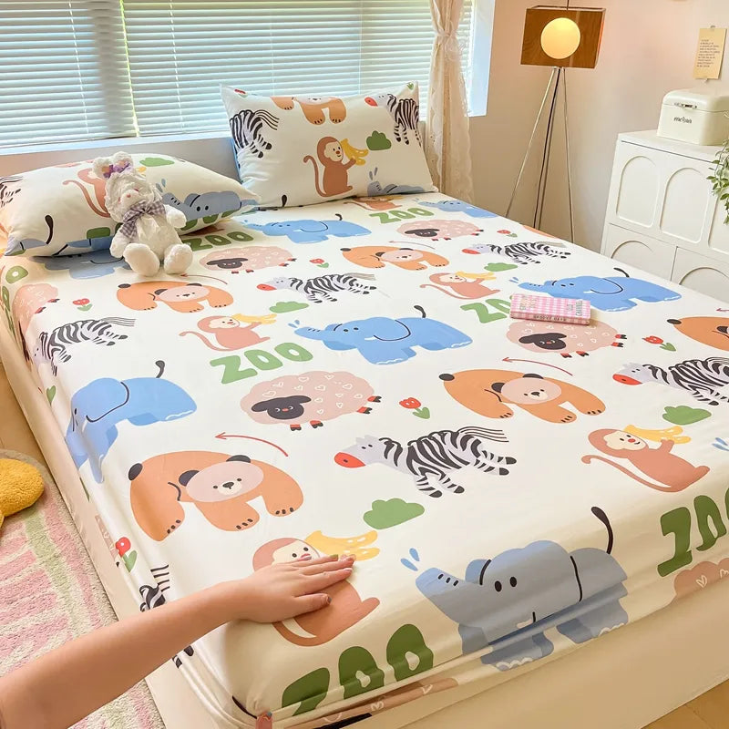 Cartoon Style Fitted Sheet for Kids Room