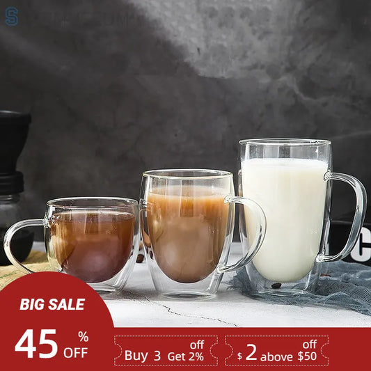 Double Wall Glass Cups Espresso Coffee Mug