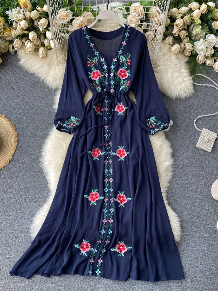 Women's Dress Travel Photography Holiday Long Dress New Retro Ethnic Style